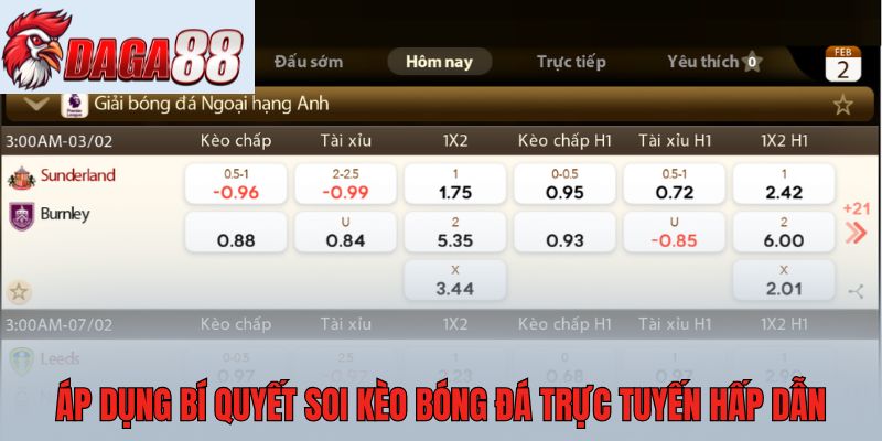 Áp dụng bí quyết soi kèo bóng đá trực tuyến hấp dẫn