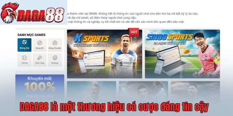 DAGA88 là một thương hiệu cá cược đáng tin cậy